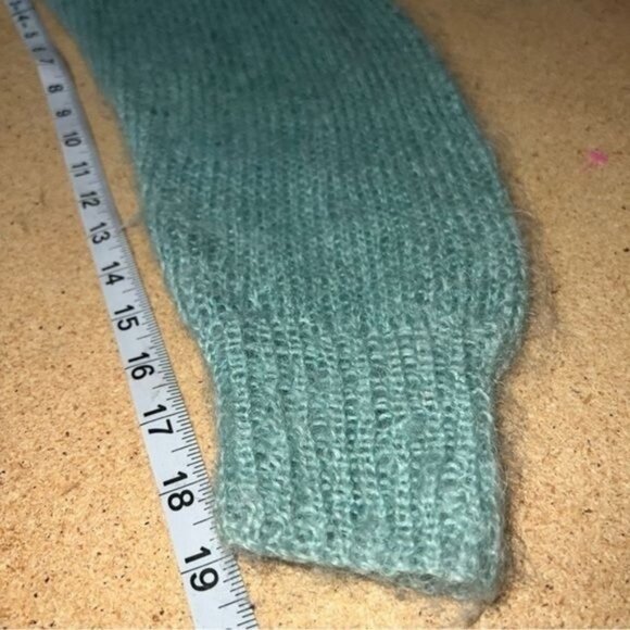 Studio Michelle Stuart Sweater Womens M Teal Mohair Wool Blend Hand Knit Nordic - Picture 11 of 12